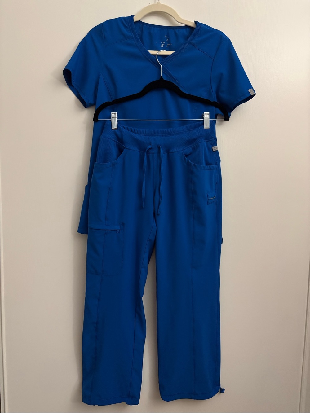 Infinity by Cherokee Royal Blue Scrub Set Small Petite Stretch
